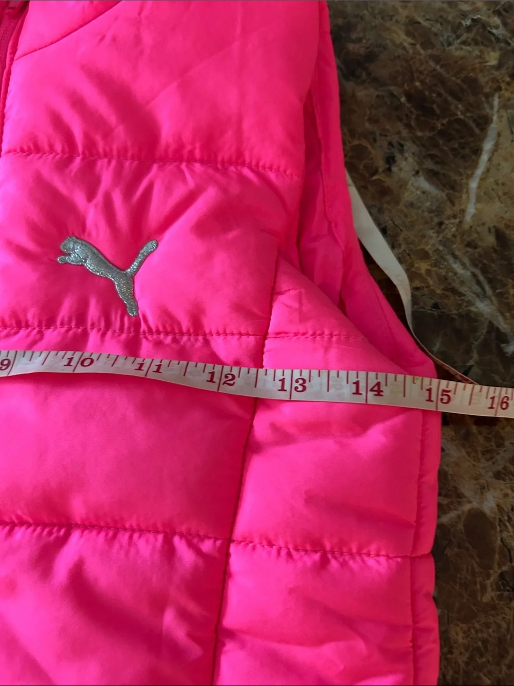 Puma Girls Pink Puffer Vest.Suze S 7-8
